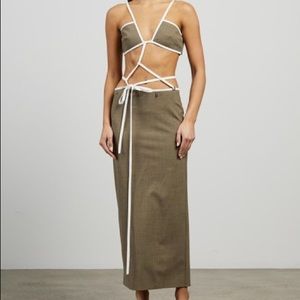 Christopher Esber Outline Tie-Waist Midi Dress - AUS 6